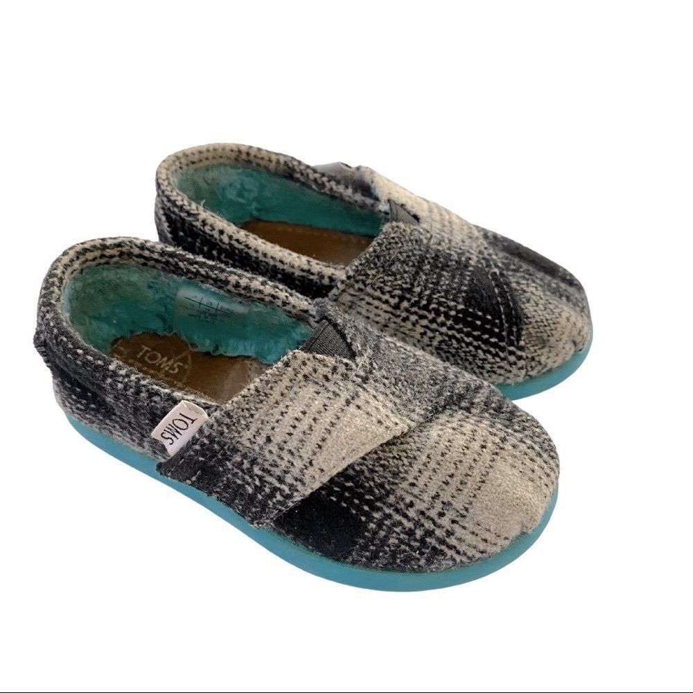 Toms Alpargata Flannel Slip On Shoes (Toddler 6)